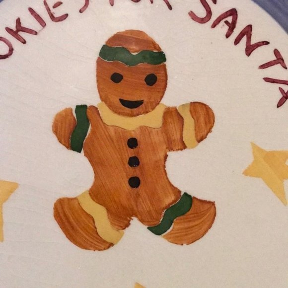 Final Price- RARE Made in Italy Hand Painted Santa Cookie Plate and Milk Cup - Picture 3 of 7